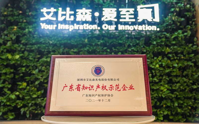 再現(xiàn)標(biāo)桿實力！艾比森獲評“廣東省知識產(chǎn)權(quán)示范企業(yè)”稱號